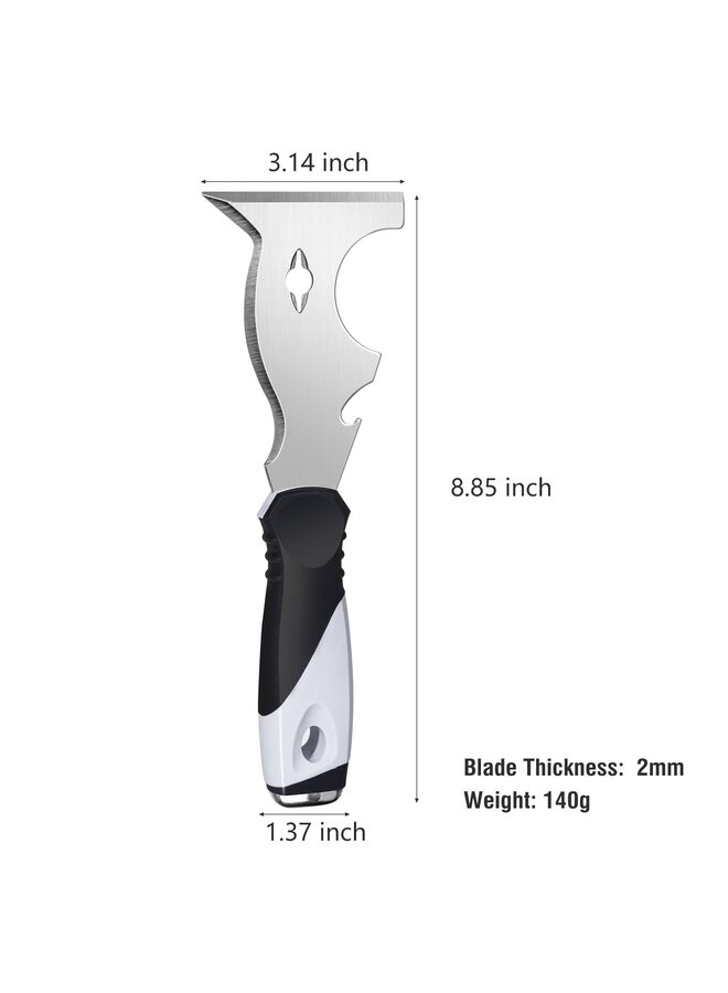 LAMAY Putty Knife, Paint Scraper Putty Knife Multi-Use Painters Tool, Taping Knife, Paint Scraper Tool for Wood, Metal Scraper with Hammer End, Razor Blade Scraper (Size : 2PCS) - Image 1